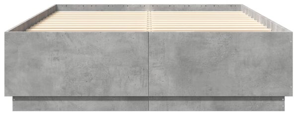 Okvir kreveta siva boja betona 120x200 cm od konstruiranog drva - Siva / 120 x 200 cm