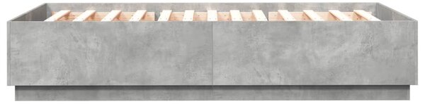 Okvir kreveta siva boja betona 120x200 cm od konstruiranog drva - Siva / 120 x 200 cm