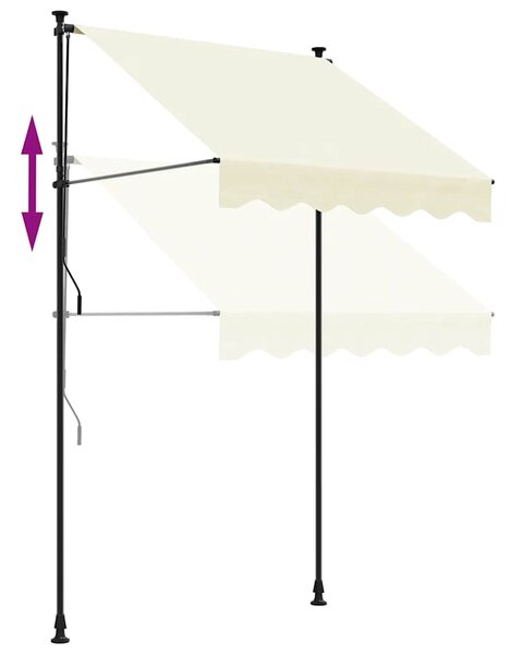 Tenda na uvlačenje krem 200 x 115 cm od tkanine i čelika - Krema / N/A