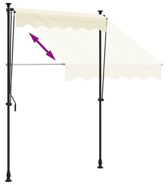 Tenda na uvlačenje krem 200 x 115 cm od tkanine i čelika - Krema / N/A