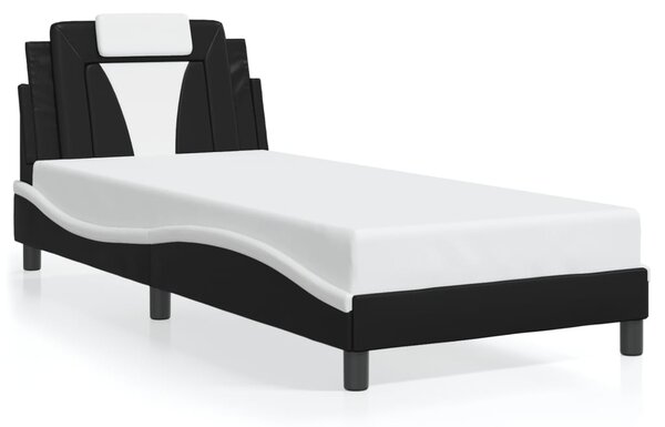 Okvir kreveta Viana s LED-om bez madraca crno-bijeli 80x200cm - Crna / 80 x 200 cm