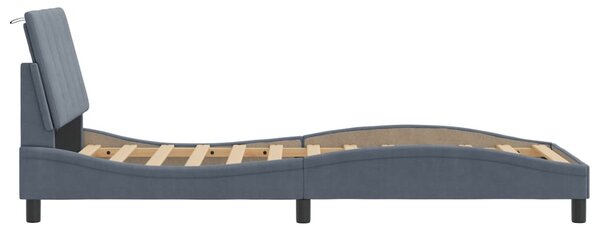 Okvir kreveta s LED-om bez madraca Hanko tamnosivi 80 x 200 cm baršunasti - Siva / 80 x 200 cm