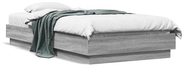 Okvir kreveta s LED svjetlima siva boja hrasta 75 x 190 cm - Siva / 75 x 190 cm
