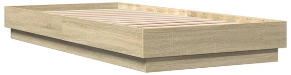 Okvir kreveta s LED svjetlima boja hrasta sonome 90 x 200 cm - Smeđa / 90 x 200 cm
