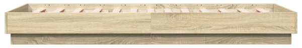 Okvir kreveta s LED svjetlima boja hrasta sonome 90 x 200 cm - Smeđa / 90 x 200 cm