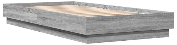 Okvir kreveta s LED svjetlima siva boja hrasta 75 x 190 cm - Siva / 75 x 190 cm
