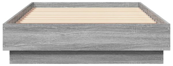 Okvir kreveta s LED svjetlima siva boja hrasta 75 x 190 cm - Siva / 75 x 190 cm