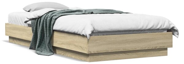 Okvir kreveta s LED svjetlima boja hrasta sonome 90 x 200 cm - Smeđa / 90 x 200 cm
