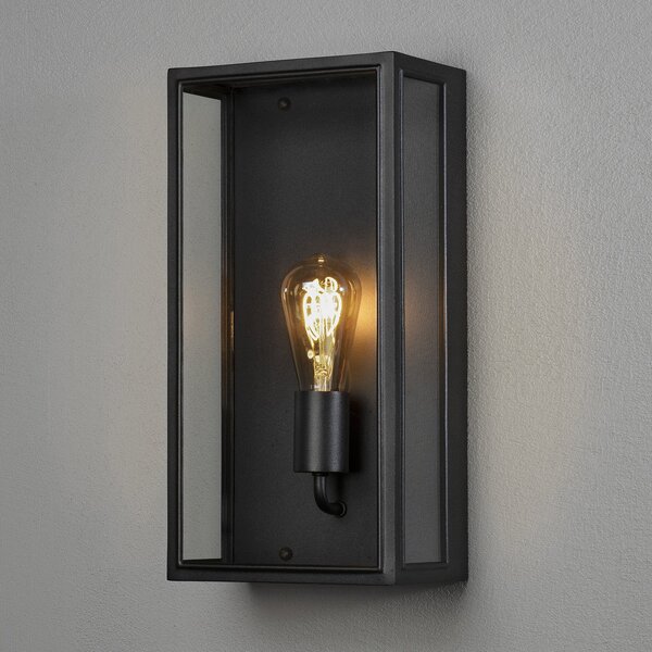 Konstsmide Carpi vanjska zidna svjetiljka, crna, 20,5 x 40 cm, prigušiva, Crno, Metal, Zidni kvadrat