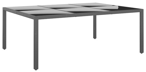 VidaXL Vrtni stol 200x150x75 cm od kaljenog stakla i poliratana crni