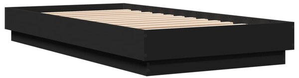 Okvir kreveta s LED svjetlima crni 75 x 190 cm - Crna / 75 x 190 cm