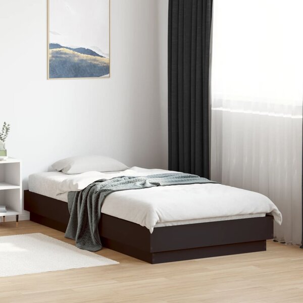 Okvir kreveta s LED svjetlima crni 75 x 190 cm - Crna / 75 x 190 cm