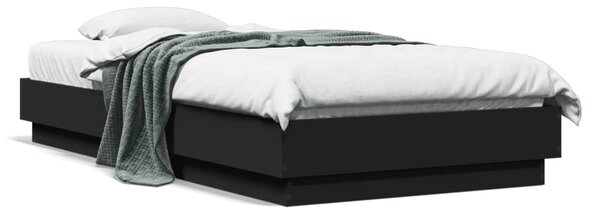 Okvir kreveta s LED svjetlima crni 75 x 190 cm - Crna / 75 x 190 cm
