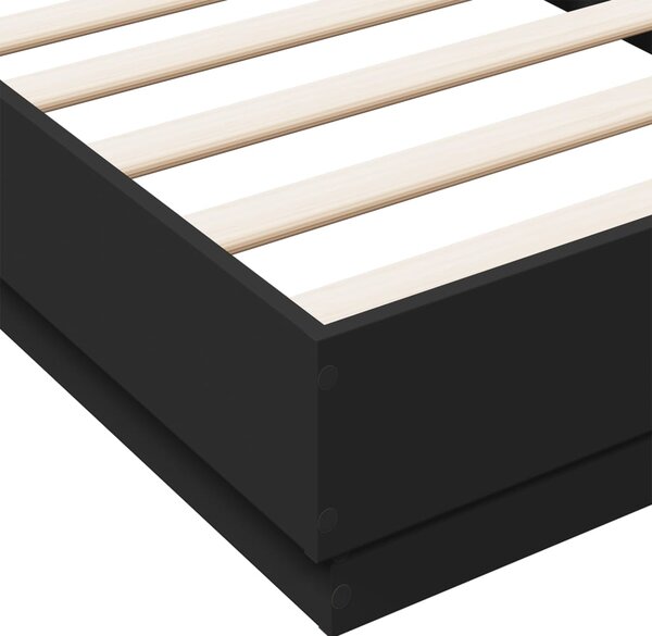 Okvir kreveta s LED svjetlima crni 75 x 190 cm - Crna / 75 x 190 cm
