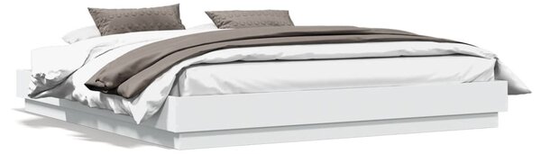 Okvir kreveta s LED svjetlima bijeli 200 x 200 cm - Bijela / 200 x 200 cm