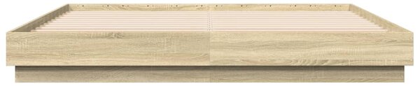 Okvir kreveta s LED svjetlima boja hrasta sonome 200 x 200 cm - Smeđa / 200 x 200 cm