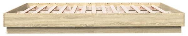 Okvir kreveta s LED svjetlima boja hrasta sonome 200 x 200 cm - Smeđa / 200 x 200 cm