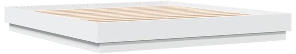 Okvir kreveta s LED svjetlima bijeli 200 x 200 cm - Bijela / 200 x 200 cm