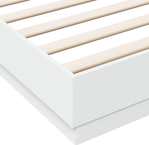 Okvir kreveta s LED svjetlima bijeli 200 x 200 cm - Bijela / 200 x 200 cm