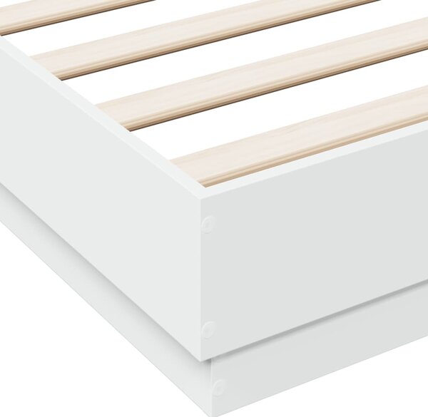 Okvir kreveta s LED svjetlima bijeli 150 x 200 cm - Bijela / 150 x 200 cm