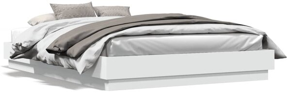 Okvir kreveta s LED svjetlima bijeli 150 x 200 cm - Bijela / 150 x 200 cm