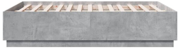 Okvir kreveta boja betona 135 x 190 cm od konstruiranog drva - Siva / 135 x 190 cm