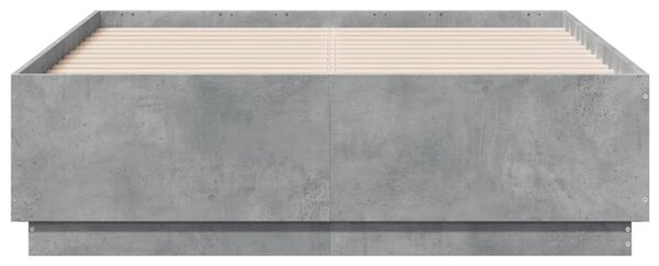 Okvir kreveta boja betona 135 x 190 cm od konstruiranog drva - Siva / 135 x 190 cm