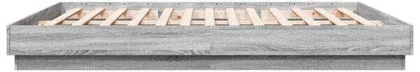 Okvir kreveta boja hrasta 180 x 200 cm od konstruiranog drva - Siva / 180 x 200 cm