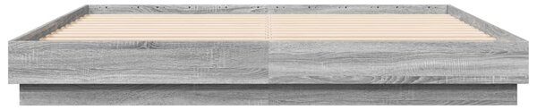 Okvir kreveta boja hrasta 180 x 200 cm od konstruiranog drva - Siva / 180 x 200 cm