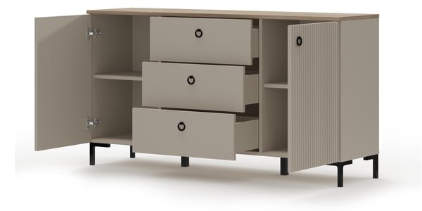 Komoda Demandaron 4 (taupe + hrast silverjack)