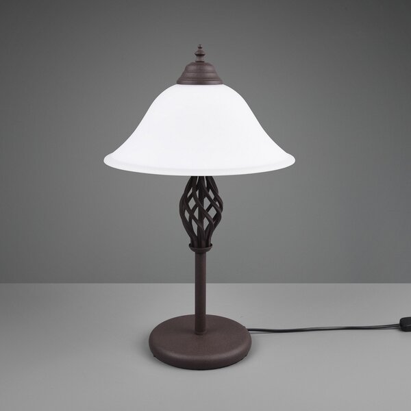 Trio Lighting Rustica stolna svjetiljka sa kabelskim prekidačem, hrđa, Smeđa / hrđa, Dnevni boravak/blagovaonica, Metal