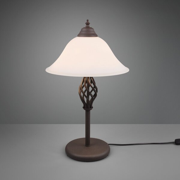 Trio Lighting Rustica stolna svjetiljka sa kabelskim prekidačem, hrđa, Smeđa / hrđa, Dnevni boravak/blagovaonica, Metal