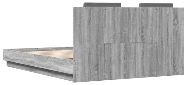 Okvir kreveta s uzglavljem LED boja hrasta sonome 140 x 200 cm - Siva / 140 x 200 cm