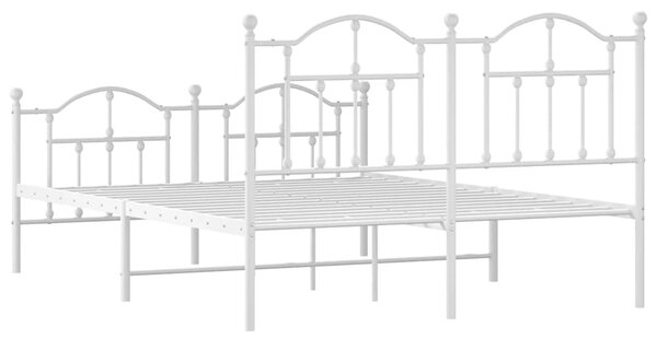 Metalni okvir kreveta uzglavlje i podnožje bijeli 140 x 190 cm - Bijela / 140 x 190 cm