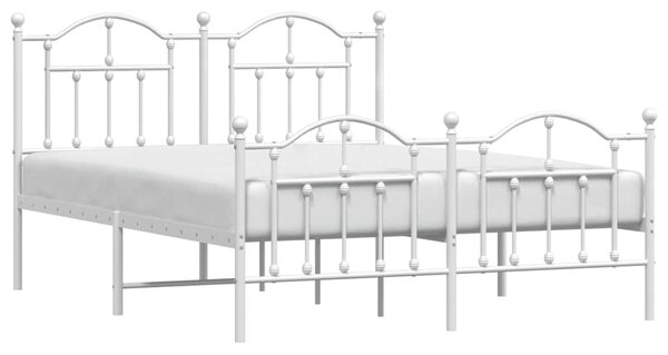 Metalni okvir kreveta uzglavlje i podnožje bijeli 140 x 190 cm - Bijela / 140 x 190 cm