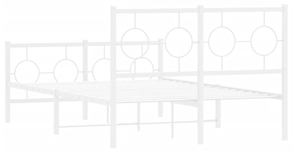 Metalni okvir kreveta uzglavlje i podnožje bijeli 120x200 cm - Bijela / 120 x 200 cm