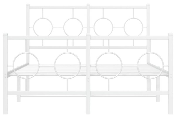 Metalni okvir kreveta uzglavlje i podnožje bijeli 120x200 cm - Bijela / 120 x 200 cm