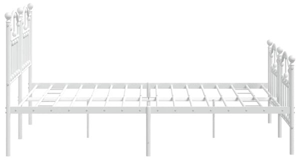 Metalni okvir kreveta uzglavlje i podnožje bijeli 140 x 190 cm - Bijela / 140 x 190 cm