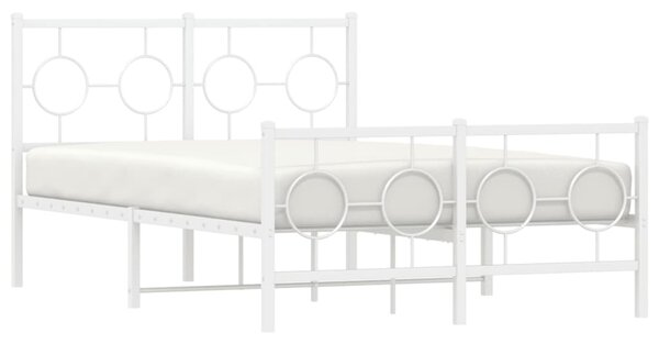 Metalni okvir kreveta uzglavlje i podnožje bijeli 120x200 cm - Bijela / 120 x 200 cm
