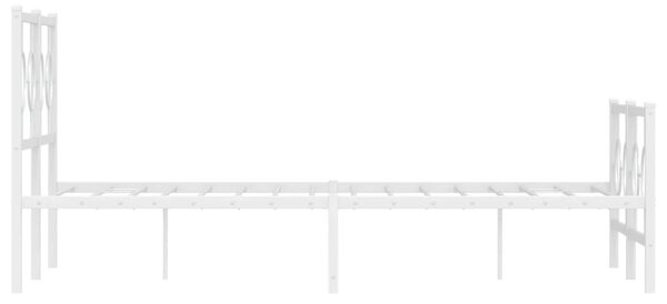 Metalni okvir kreveta uzglavlje i podnožje bijeli 120x200 cm - Bijela / 120 x 200 cm