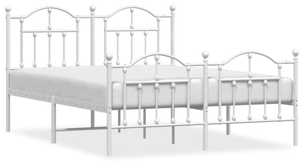 Metalni okvir kreveta uzglavlje i podnožje bijeli 140 x 190 cm - Bijela / 140 x 190 cm
