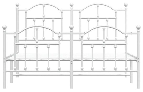 Metalni okvir kreveta uzglavlje i podnožje bijeli 140 x 190 cm - Bijela / 140 x 190 cm