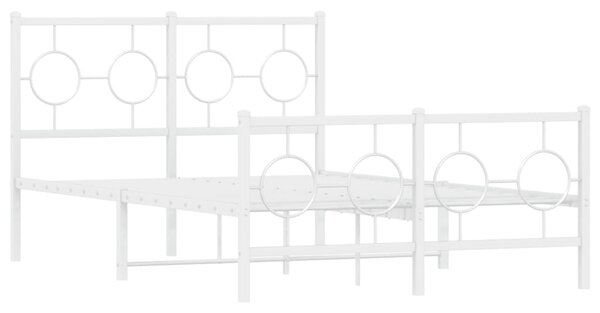 Metalni okvir kreveta uzglavlje i podnožje bijeli 120x200 cm - Bijela / 120 x 200 cm