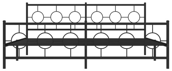 Metalni okvir kreveta uzglavlje i podnožje crni 200x200 cm - Crna / 200 x 200 cm