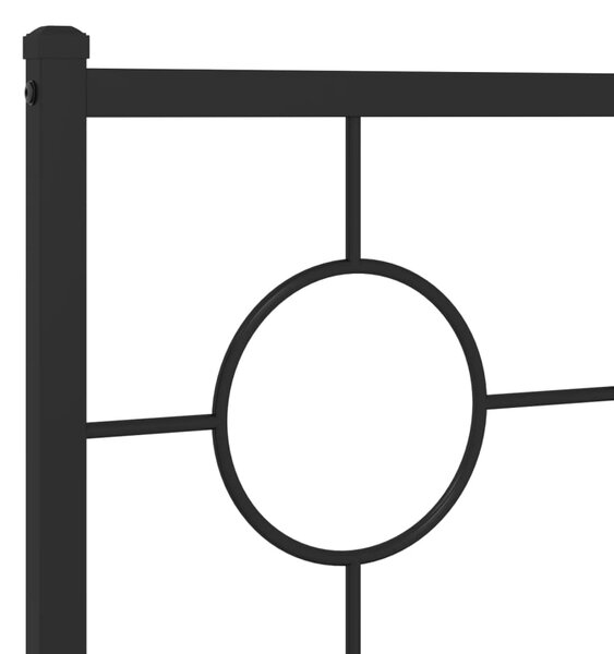 Metalni okvir kreveta uzglavlje i podnožje crni 200x200 cm - Crna / 200 x 200 cm