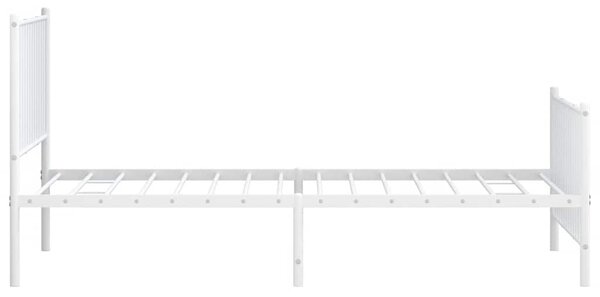 Metalni okvir kreveta uzglavlje i podnožje bijeli 100x190 cm - Bijela / 100 x 190 cm