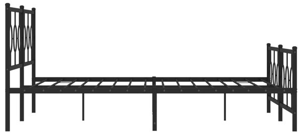 Metalni okvir kreveta uzglavlje i podnožje crni 200x200 cm - Crna / 200 x 200 cm