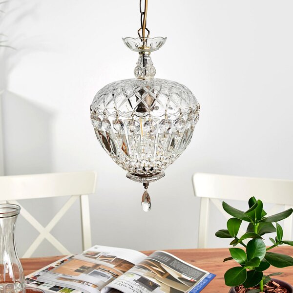 ORION Viseća lampa Arila, kristalno staklo, Ø 25 cm, prigušiva, Providna, Dnevni boravak/blagovaonica, Metal