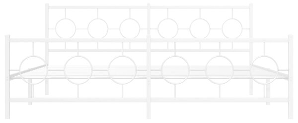 Metalni okvir kreveta uzglavlje i podnožje bijeli 200x200 cm - Bijela / 200 x 200 cm