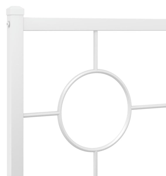 Metalni okvir kreveta uzglavlje i podnožje bijeli 200x200 cm - Bijela / 200 x 200 cm
